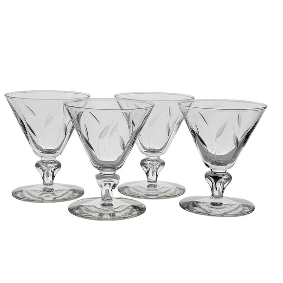 Libbey Simplicity Cocktail Champagne Coupes 4" set/4 vtg midcentury - Picture 1 of 8